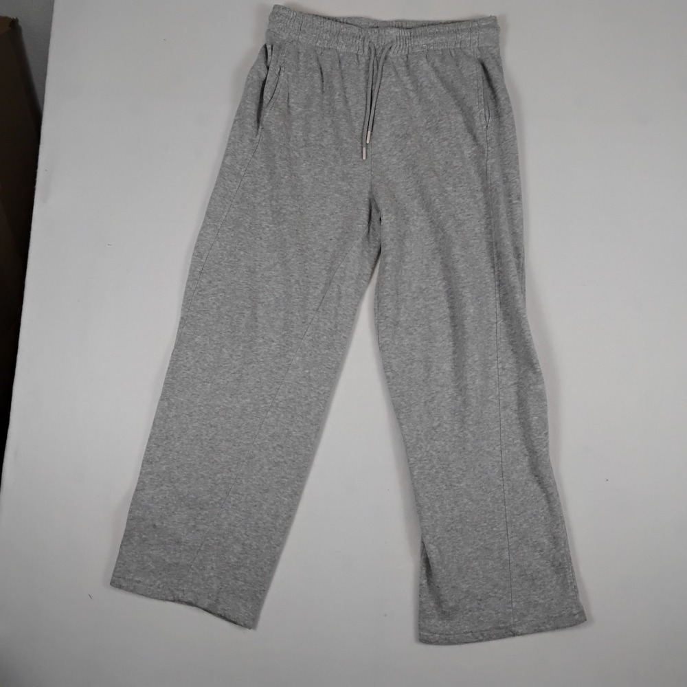 Sunday Retreat Women Gray Heather Sweatpants Drawstring Waist Straight Leg Comfy